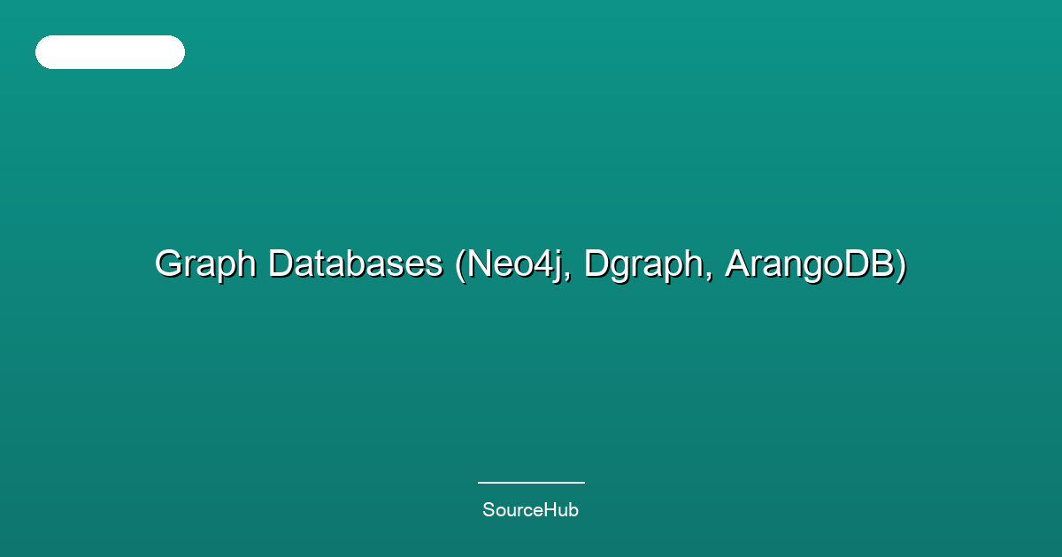 Graph Databases (Neo4j, Dgraph, ArangoDB)