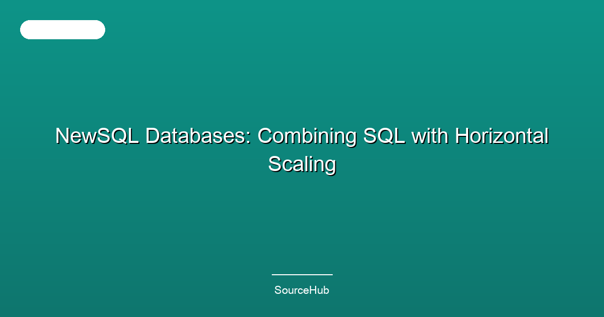 NewSQL Databases: Combining SQL with Horizontal Scaling