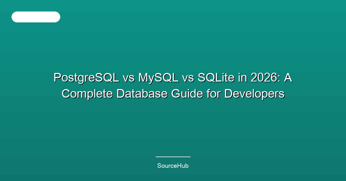 PostgreSQL vs MySQL vs SQLite in 2026: A Complete Database Guide for Developers