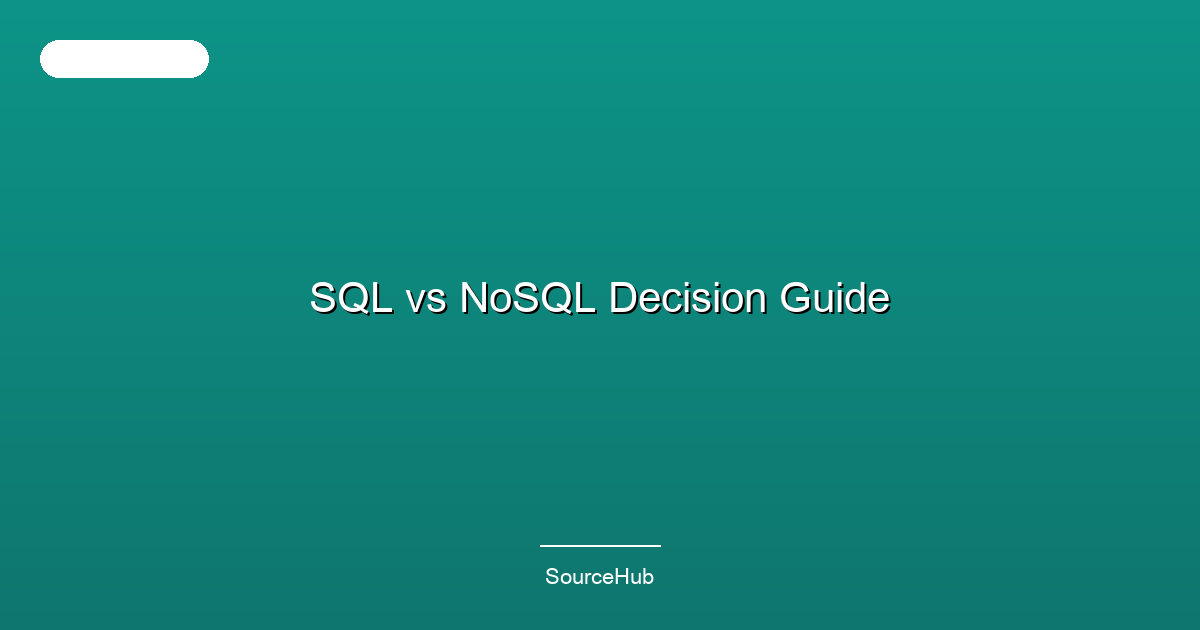 SQL vs NoSQL Decision Guide