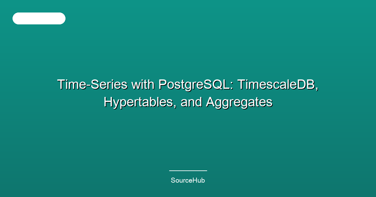 Time-Series with PostgreSQL: TimescaleDB, Hypertables, and Aggregates