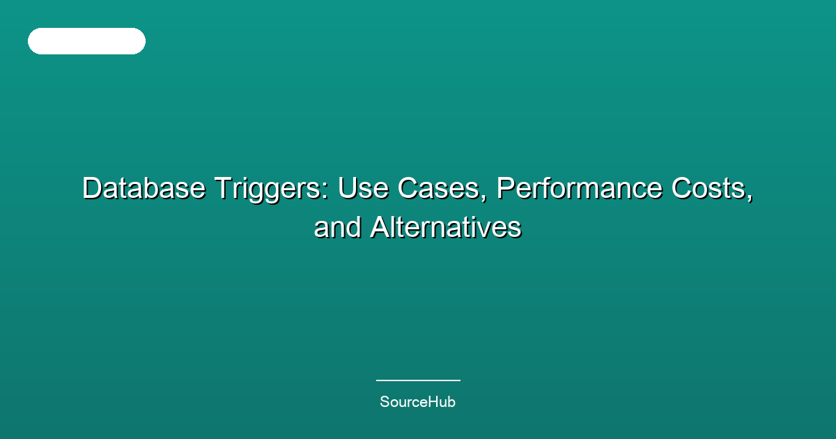 Database Triggers: Use Cases, Performance Costs, and Alternatives
