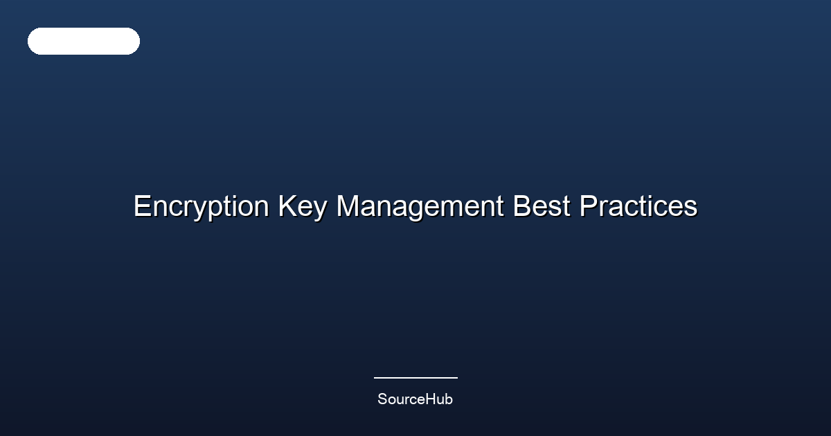 Encryption Key Management Best Practices