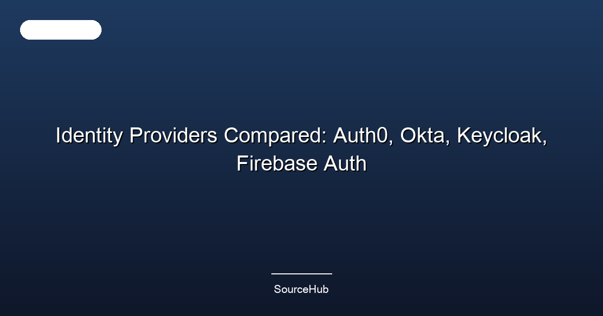 Identity Providers Compared: Auth0, Okta, Keycloak, Firebase Auth