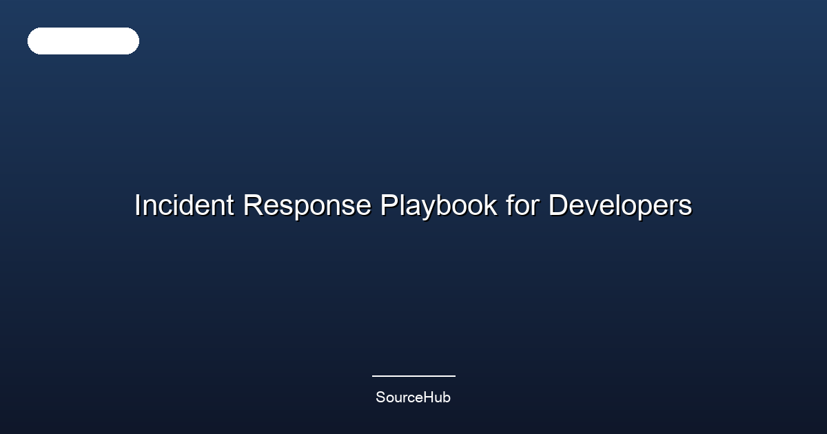 Incident Response Playbook for Developers