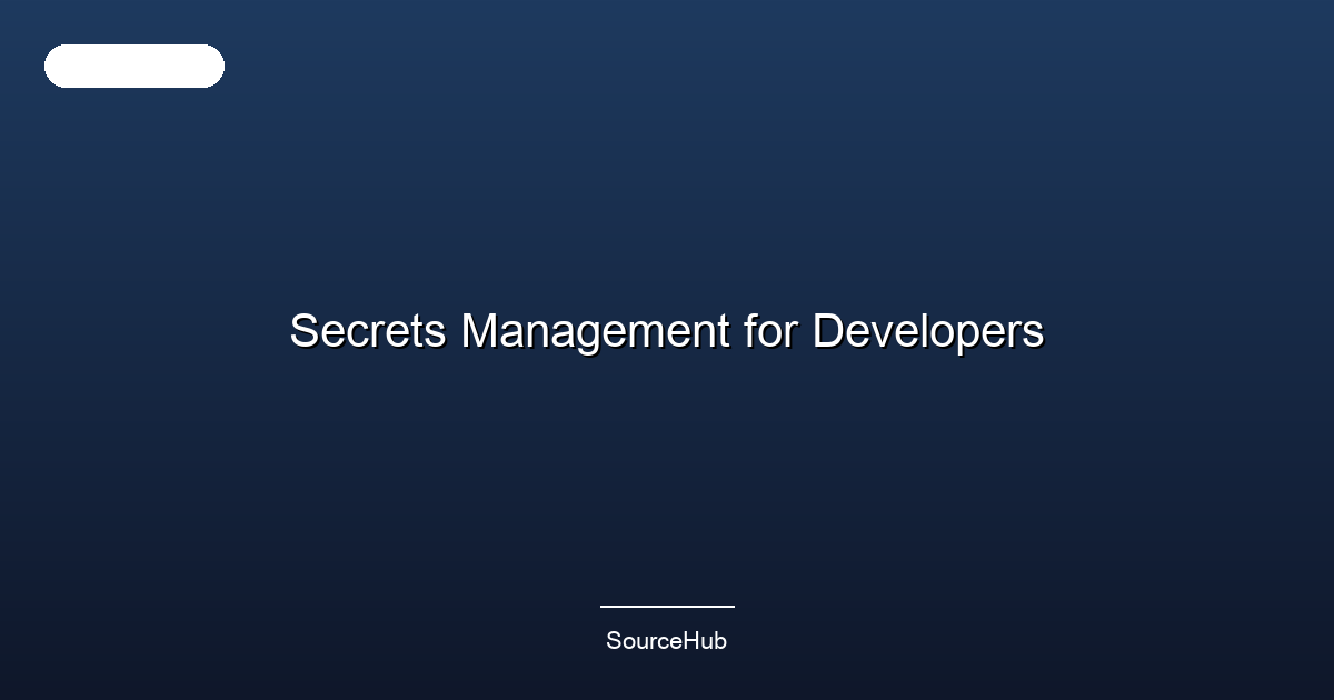 Secrets Management for Developers