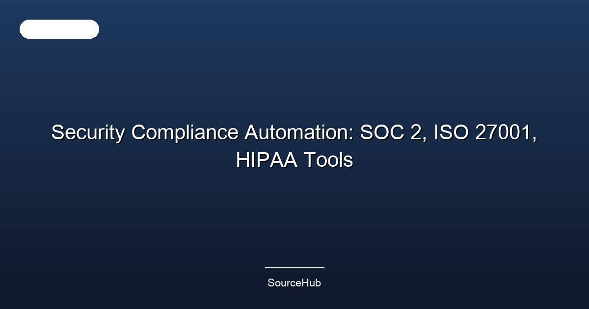 Security Compliance Automation: SOC 2, ISO 27001, HIPAA Tools
