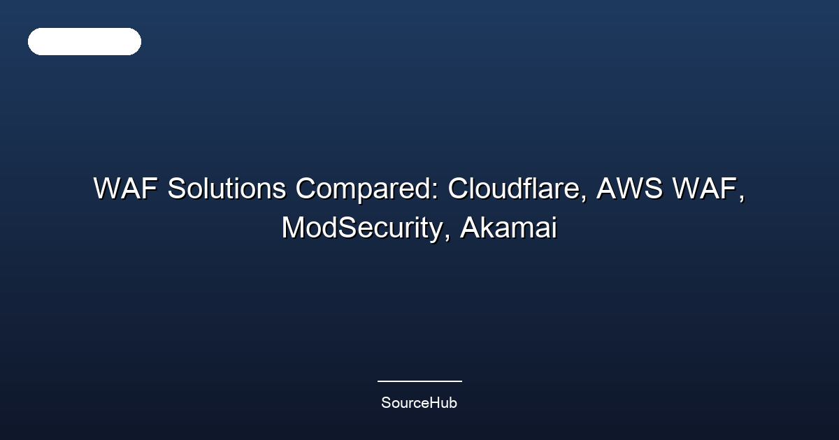 WAF Solutions Compared: Cloudflare, AWS WAF, ModSecurity, Akamai