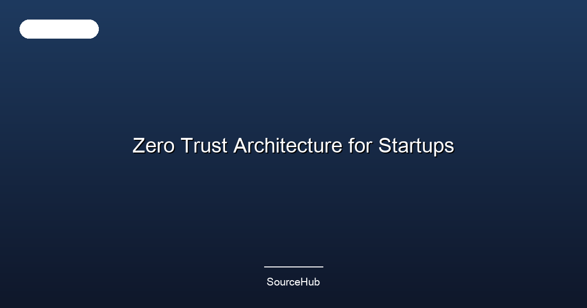 Zero Trust Architecture for Startups