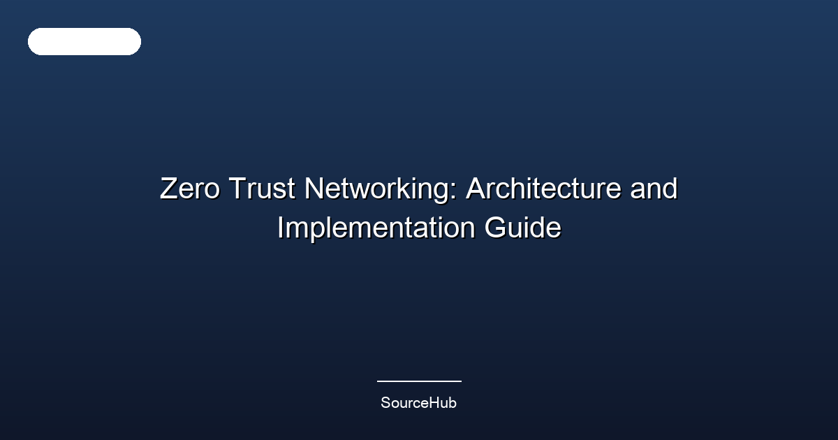 Zero Trust Networking: Architecture and Implementation Guide