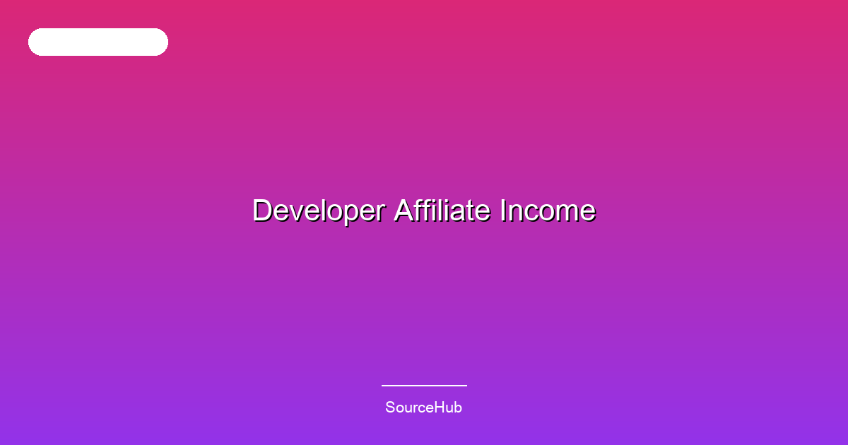 Developer Affiliate Income