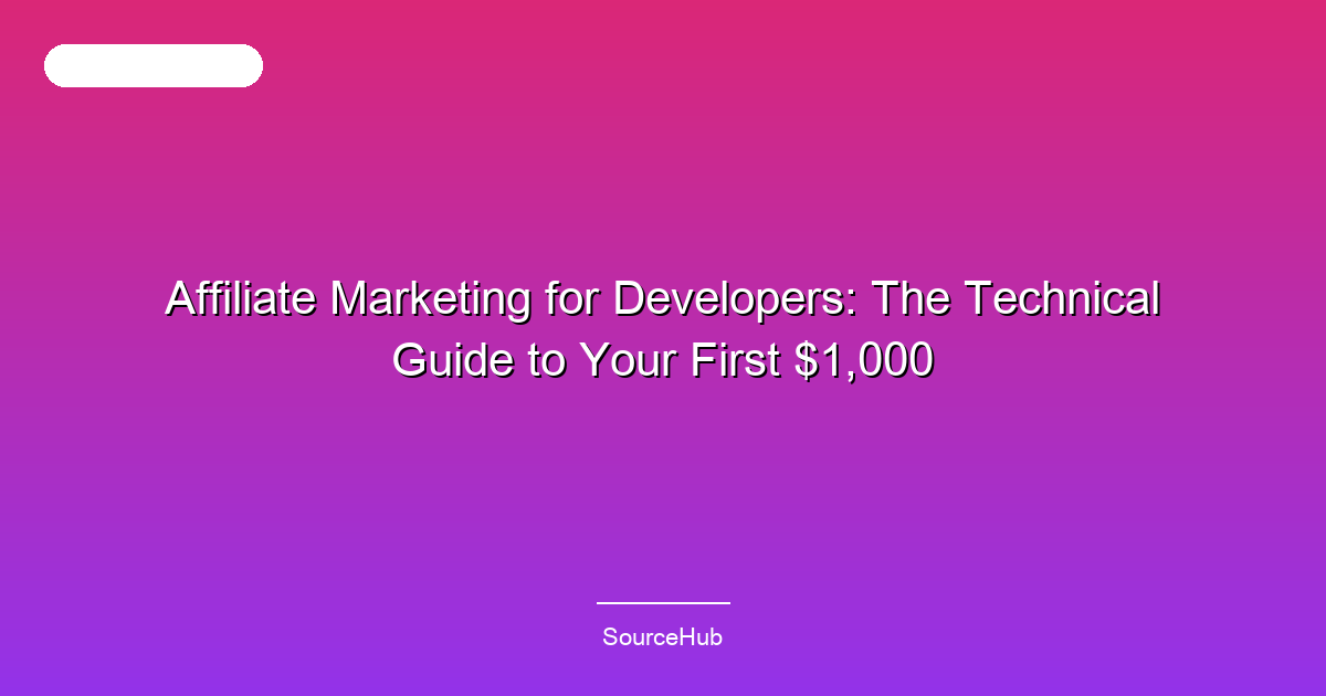 Affiliate Marketing for Developers: The Technical Guide to Your First $1,000