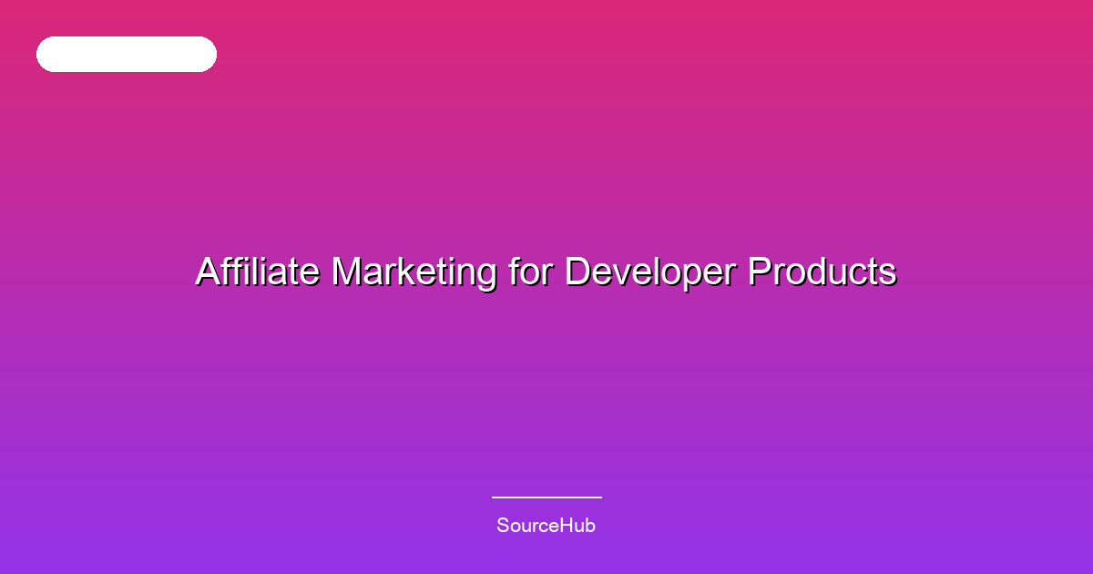 Affiliate Marketing for Developer Products