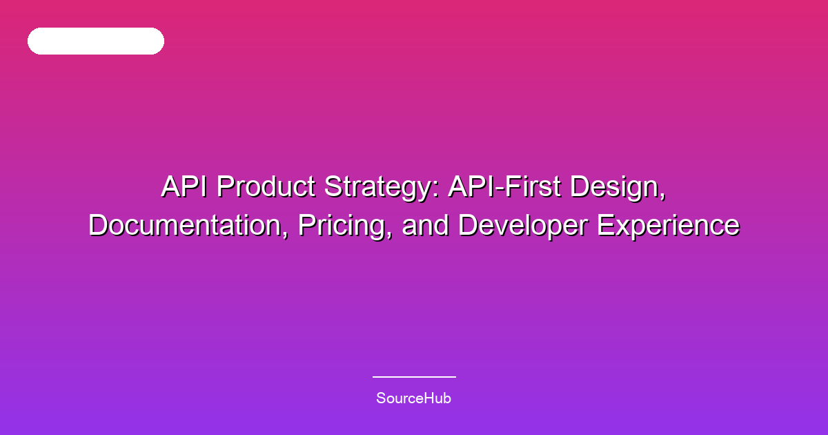API Product Strategy: API-First Design, Documentation, Pricing, and Developer Experience