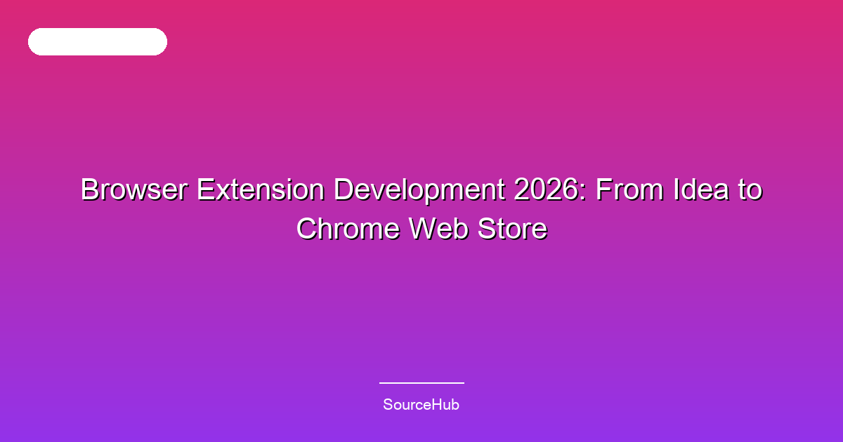 Browser Extension Development 2026: From Idea to Chrome Web Store