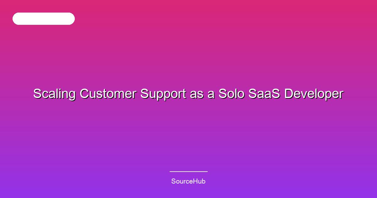 Scaling Customer Support as a Solo SaaS Developer