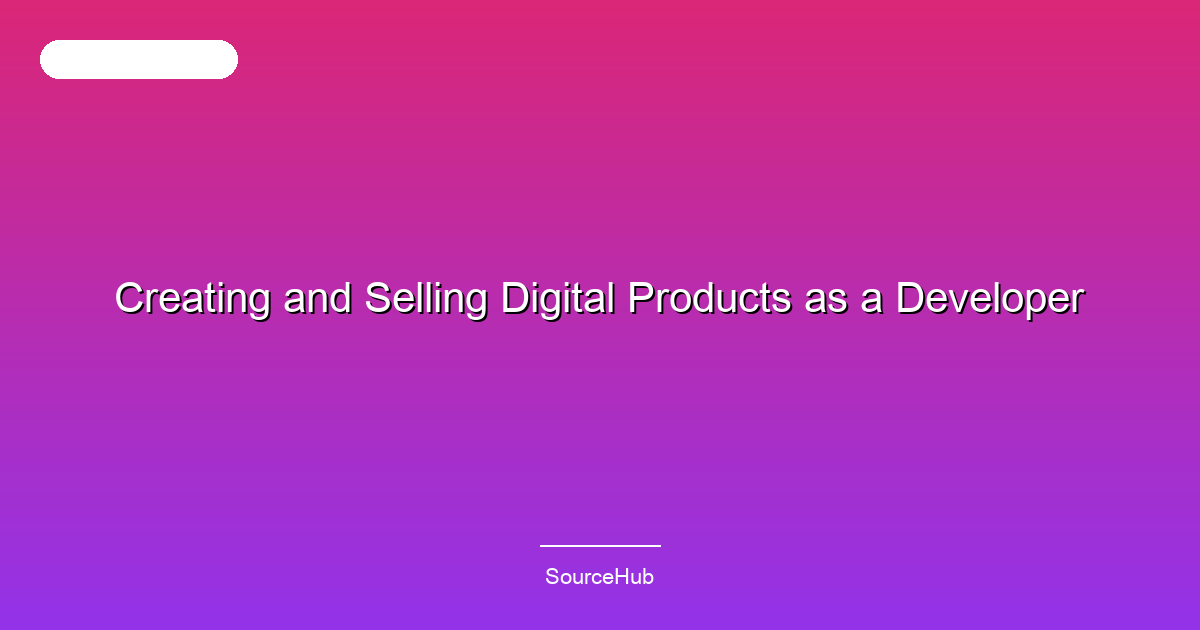 Creating and Selling Digital Products as a Developer