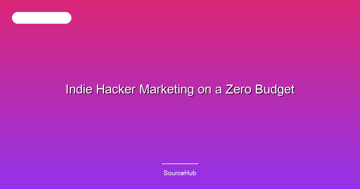 Indie Hacker Marketing on a Zero Budget