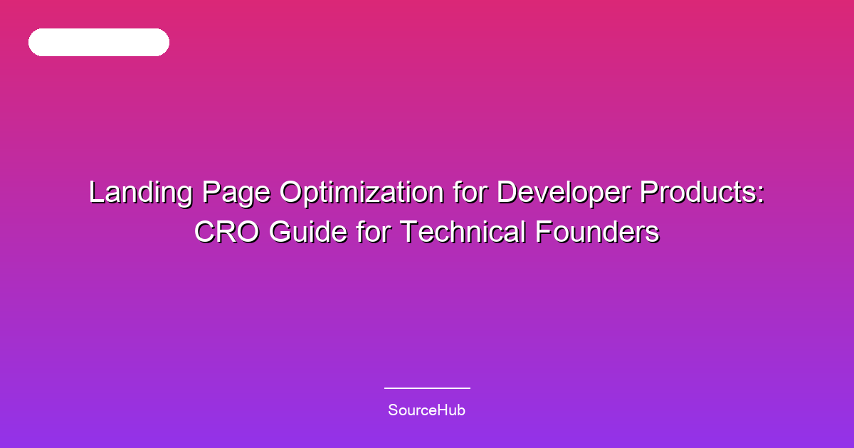 Landing Page Optimization for Developer Products: CRO Guide for Technical Founders