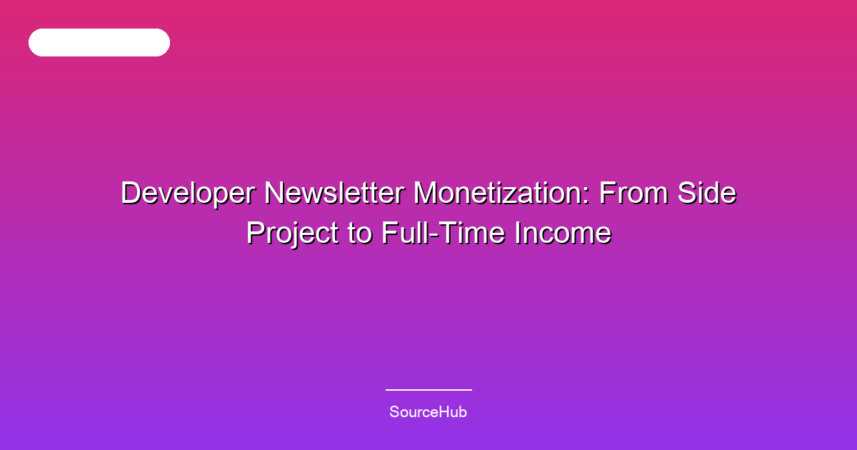 Developer Newsletter Monetization: From Side Project to Full-Time Income