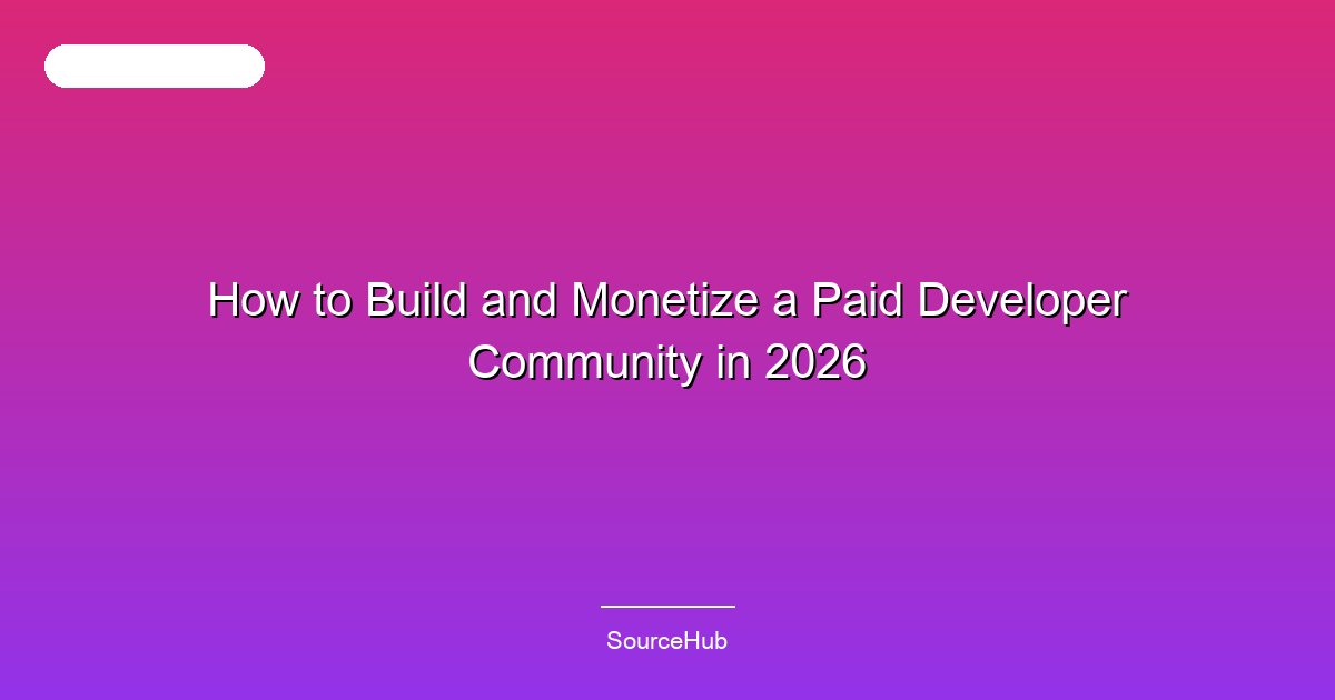 How to Build and Monetize a Paid Developer Community in 2026