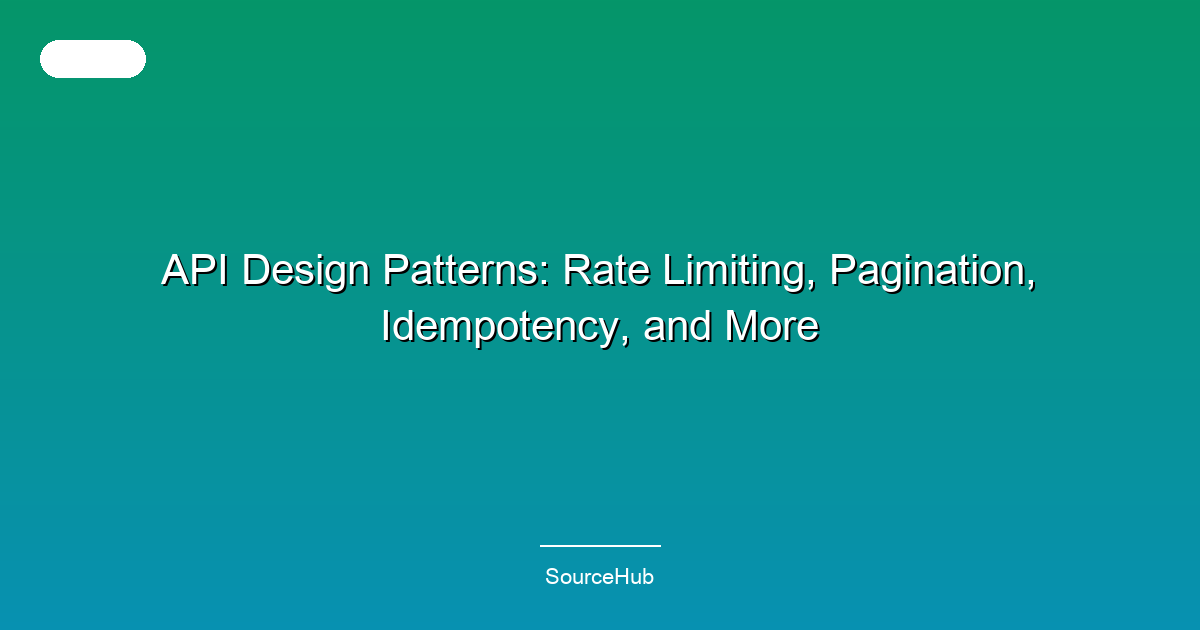 API Design Patterns: Rate Limiting, Pagination, Idempotency, and More