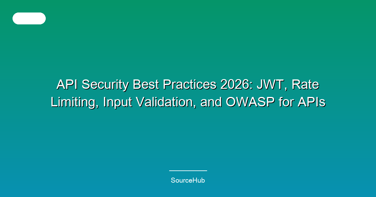 API Security Best Practices 2026: JWT, Rate Limiting, Input Validation, and OWASP for APIs