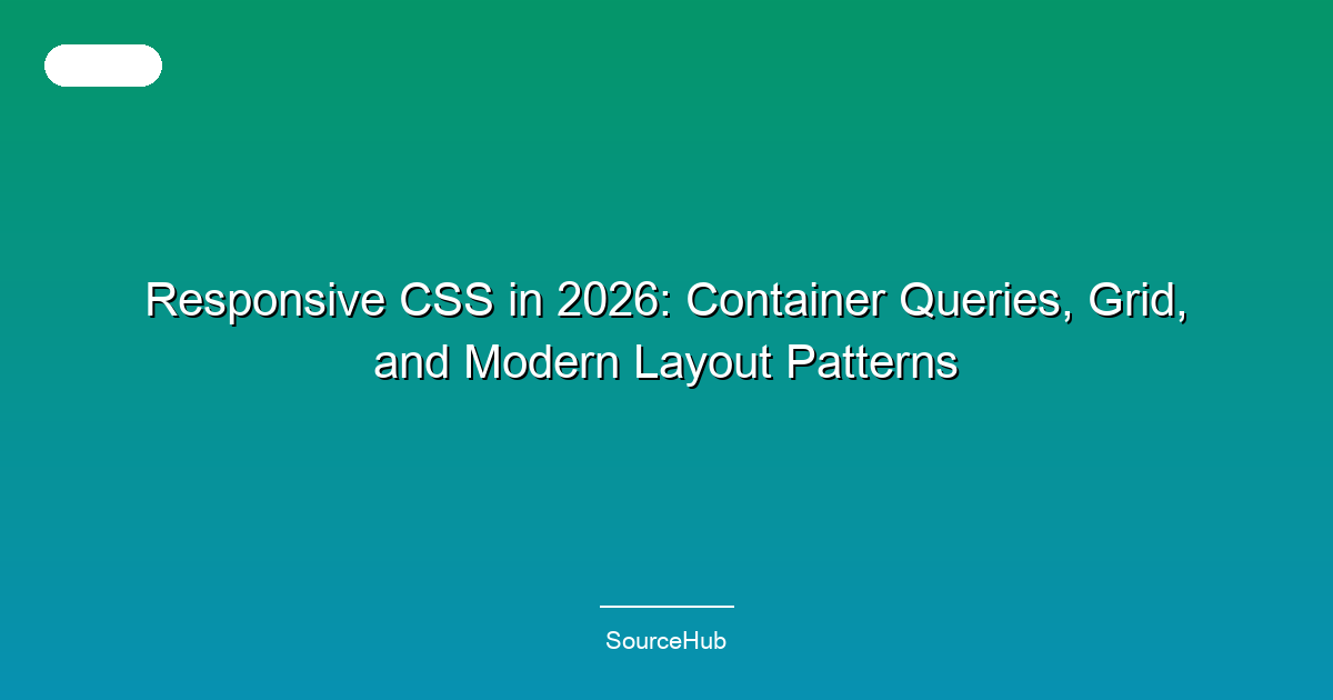 Responsive CSS in 2026: Container Queries, Grid, and Modern Layout Patterns