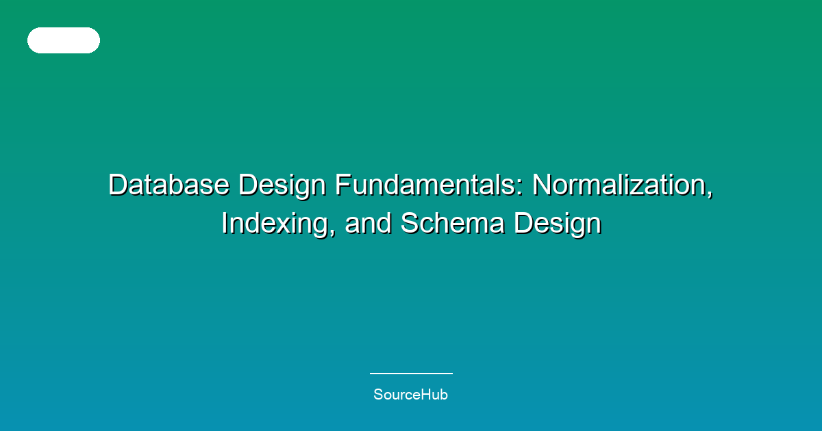 Database Design Fundamentals: Normalization, Indexing, and Schema Design
