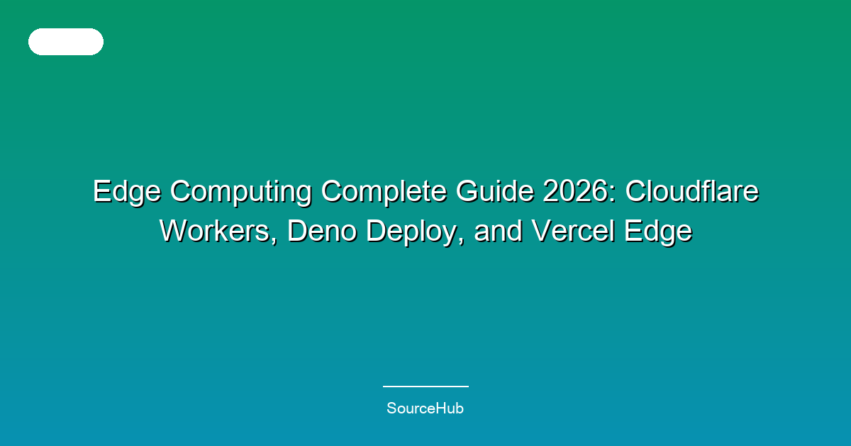 Edge Computing Complete Guide 2026: Cloudflare Workers, Deno Deploy, and Vercel Edge