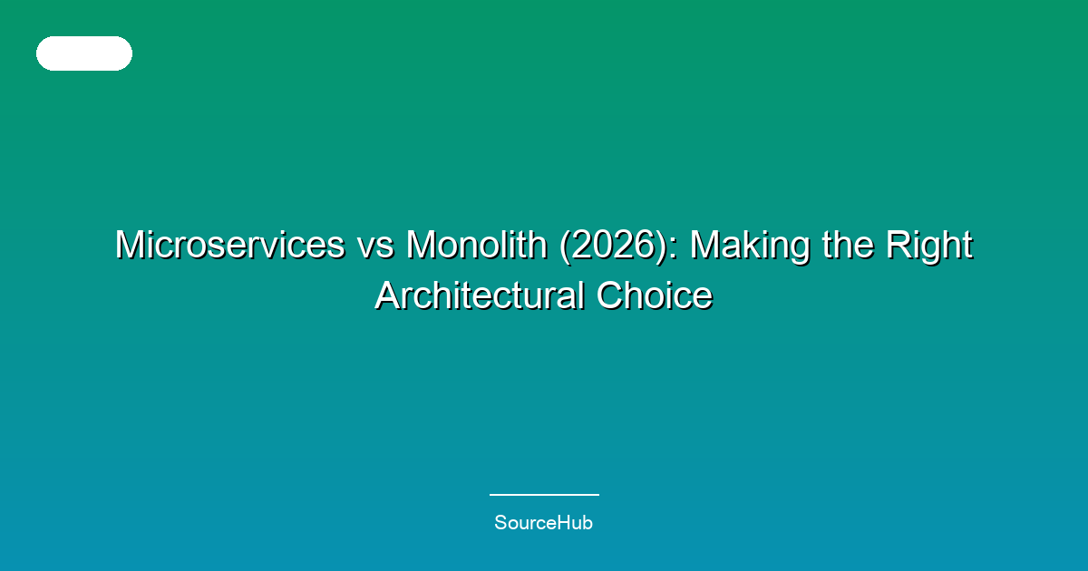 Microservices vs Monolith (2026): Making the Right Architectural Choice