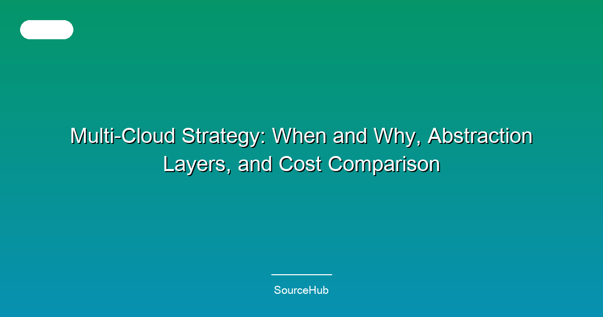Multi-Cloud Strategy: When and Why, Abstraction Layers, and Cost Comparison