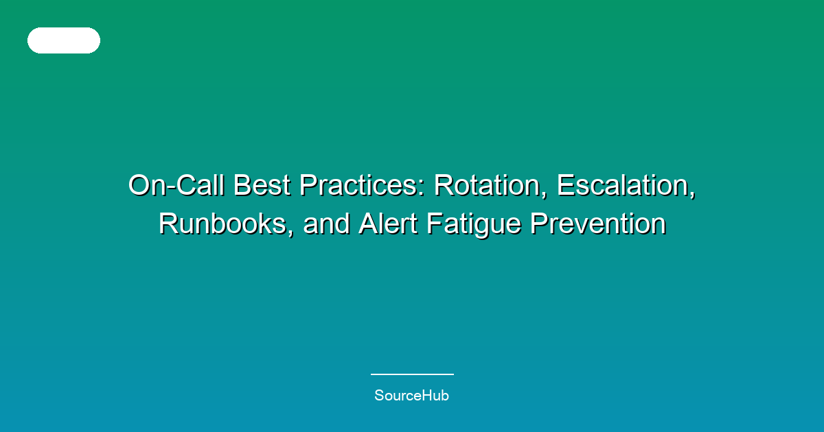 On-Call Best Practices: Rotation, Escalation, Runbooks, and Alert Fatigue Prevention