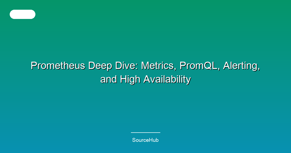 Prometheus Deep Dive: Metrics, PromQL, Alerting, and High Availability