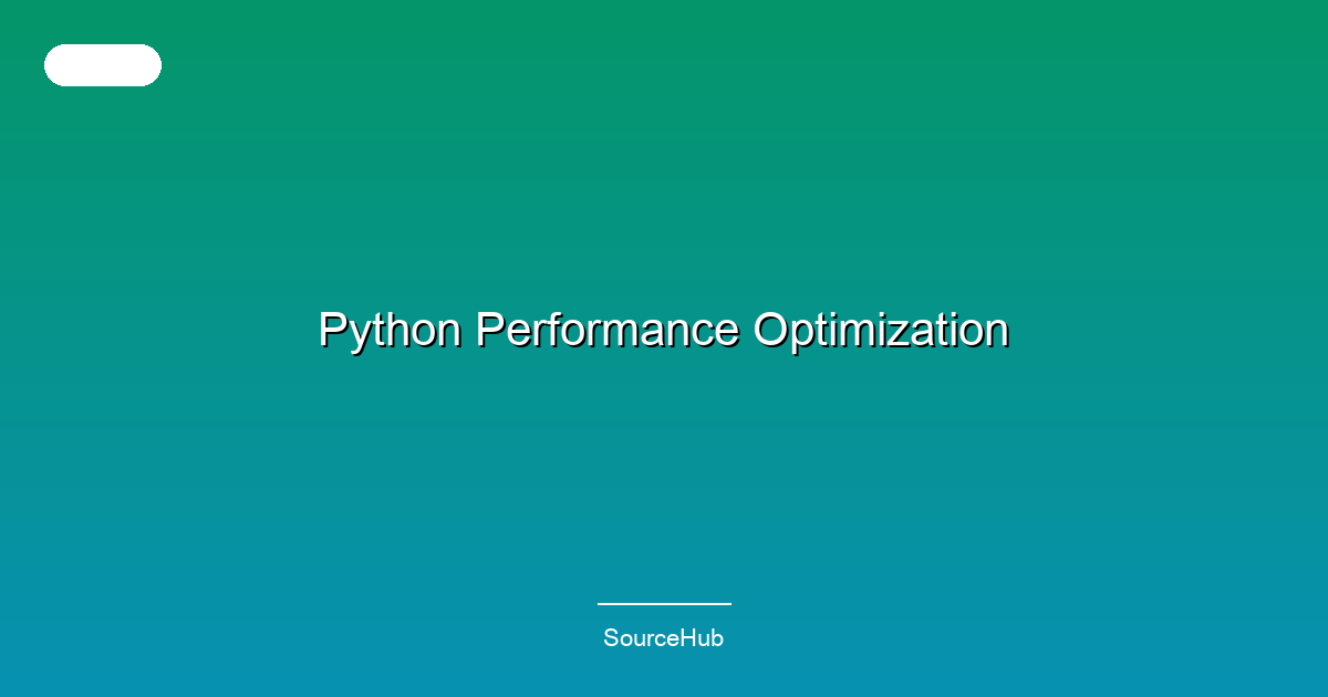 Python Performance Optimization