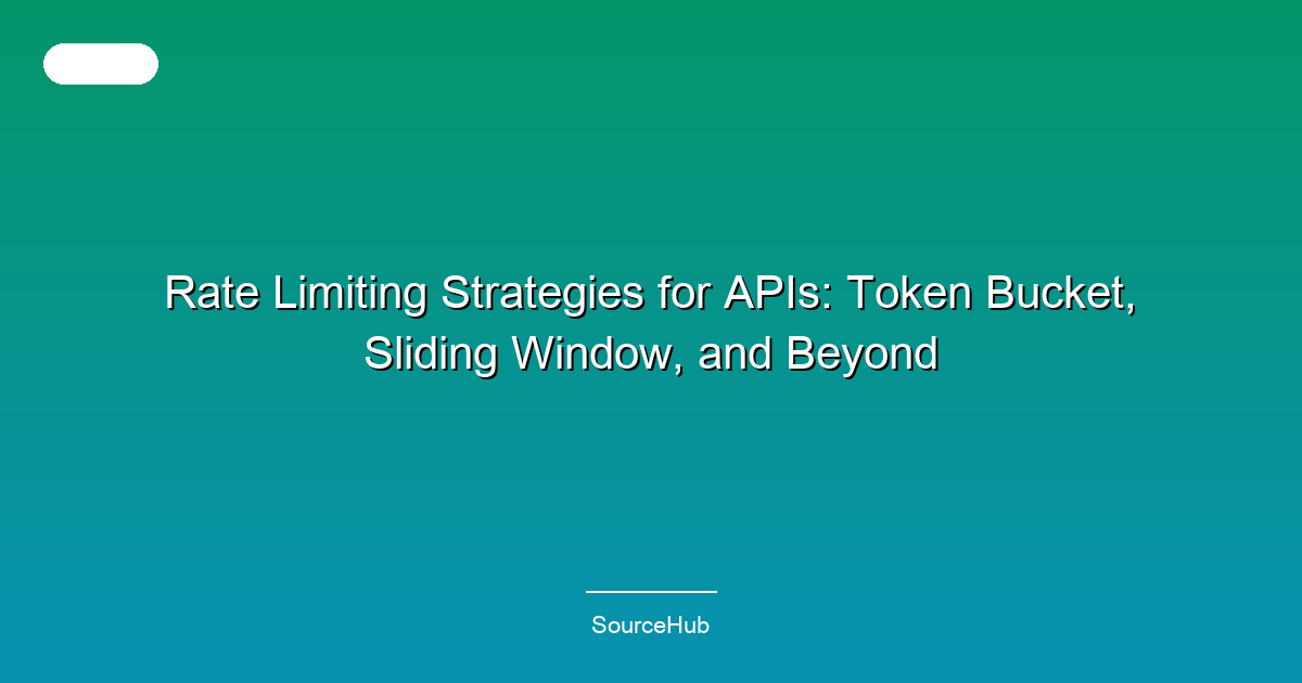 Rate Limiting Strategies for APIs: Token Bucket, Sliding Window, and Beyond