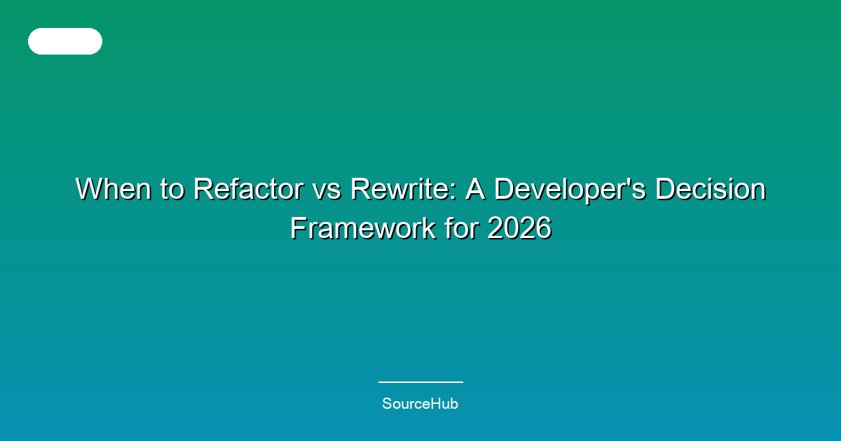 When to Refactor vs Rewrite: A Developer's Decision Framework for 2026