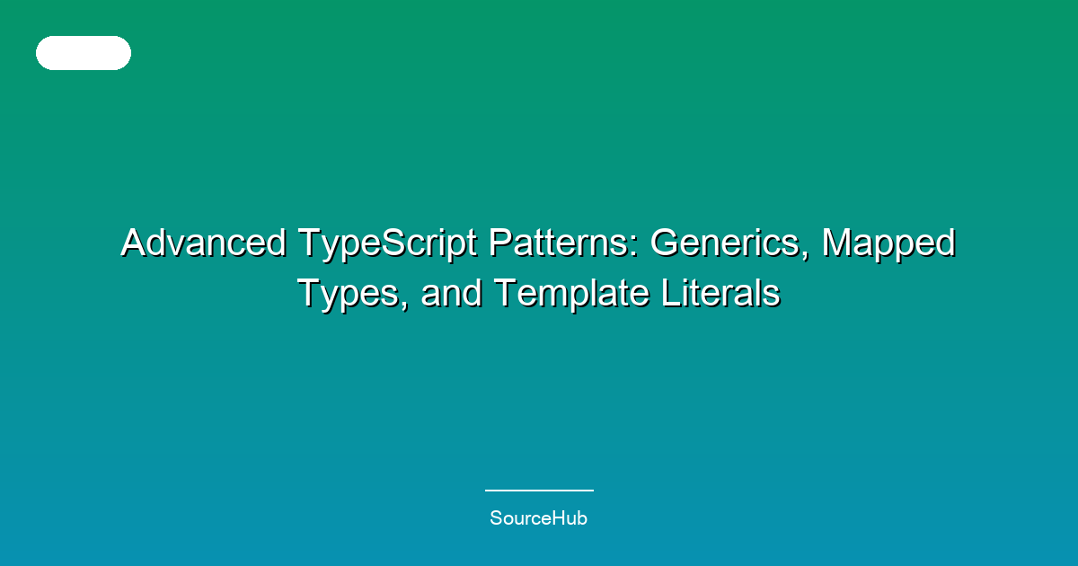 Advanced TypeScript Patterns: Generics, Mapped Types, and Template Literals