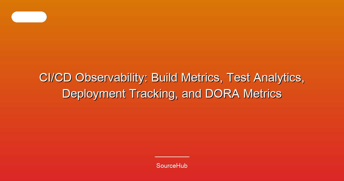 CI/CD Observability: Build Metrics, Test Analytics, Deployment Tracking, and DORA Metrics