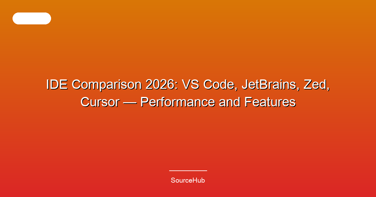 IDE Comparison 2026: VS Code, JetBrains, Zed, Cursor — Performance and Features
