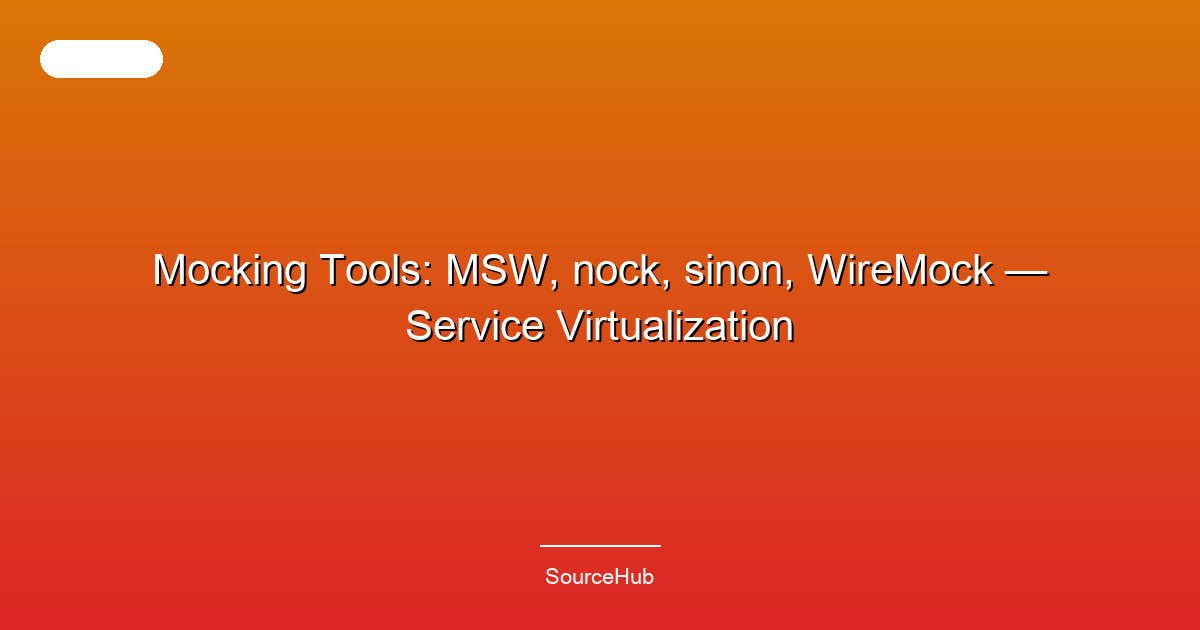 Mocking Tools: MSW, nock, sinon, WireMock — Service Virtualization
